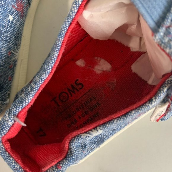 [SOLD] Toms Kids Size 7 Glow in the dark Fireworks Tiny Alpargatas Shoes - Picture 4 of 5